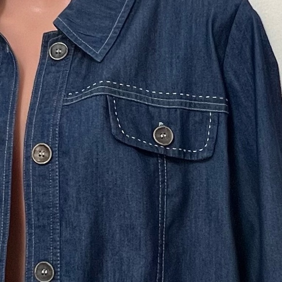 Alfred Dunner Chambray Denim Jacket & Pant Set - Picture 5 of 15